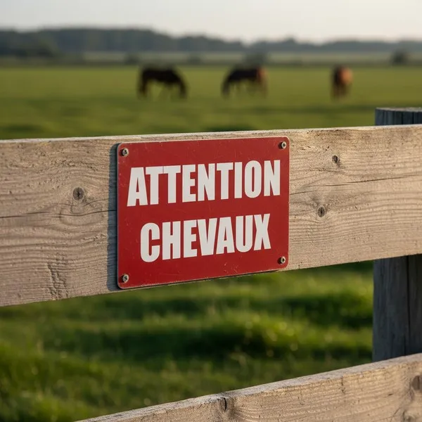 Panneau PVC Danger Chevaux - Signalétique Avertissement (300x200 mm)