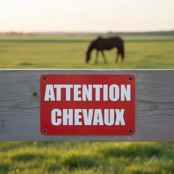 Panneau PVC Danger Chevaux - Signalétique Avertissement (300x200 mm)