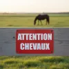 Panneau PVC Danger Chevaux - Signalétique Avertissement (300x200 mm)