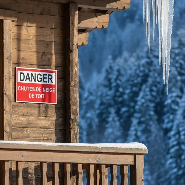 Panneau Danger chute de neige du toit – Panneau attention Danger