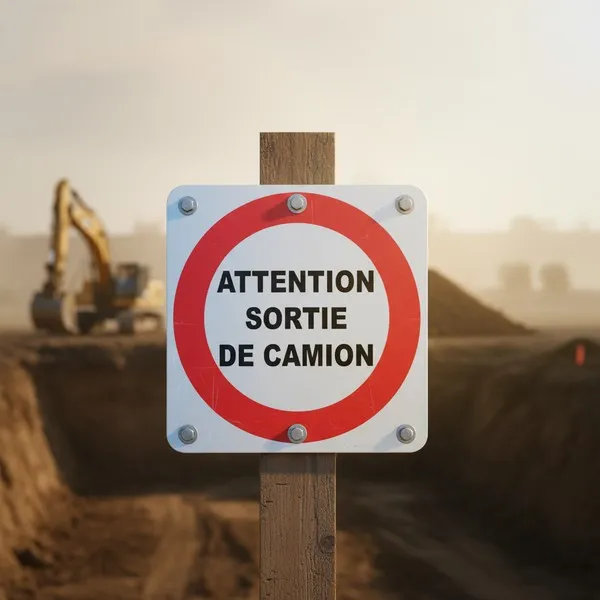 Panneau Attention sortie de camion – Panneau attention Danger