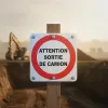 Panneau Attention sortie de camion – Panneau attention Danger