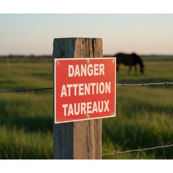 Danger Taureaux en liberté | Panneau Signalétique Propriété privée