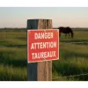 Danger Taureaux en liberté | Panneau Signalétique Propriété privée
