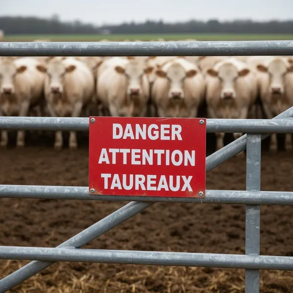 Danger Taureaux en liberté | Panneau Signalétique Propriété privée