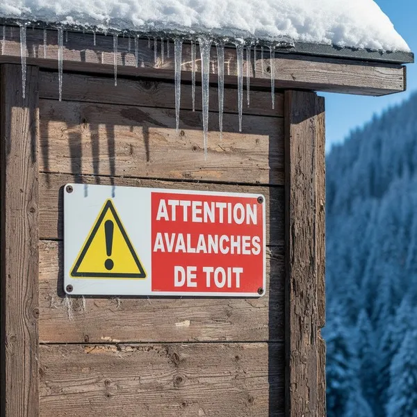 Panneau danger avalanche de toit – Signalétique sécurité toiture