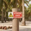 Panneau danger chutes de noix de coco extérieur – Achat en ligne