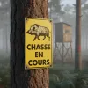 Panneau Chasse en cours aux sangliers – Panneau attention Danger