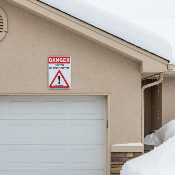 Panneau danger : chutes de neige et sol glissant | Signalétique sécurité