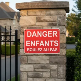 Panneau Danger enfants roulez au pas – Panneau danger enfants