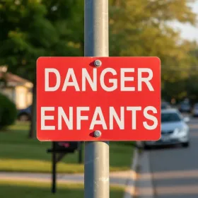 Panneau Danger Enfants signalétique zone scolaire ou aire de jeux