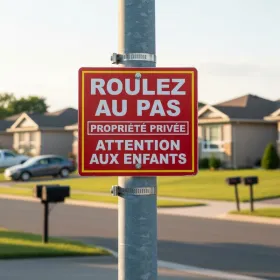 Panneau danger enfants Roulez au pas | Signalétique privée