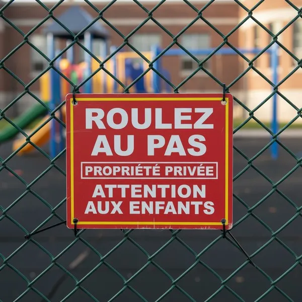 Panneau danger enfants Roulez au pas | Signalétique privée