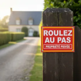 Panneau Roulez au Pas propriété privée – Panneau danger enfants