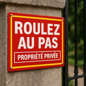 Panneau Roulez au Pas propriété privée – Panneau danger enfants