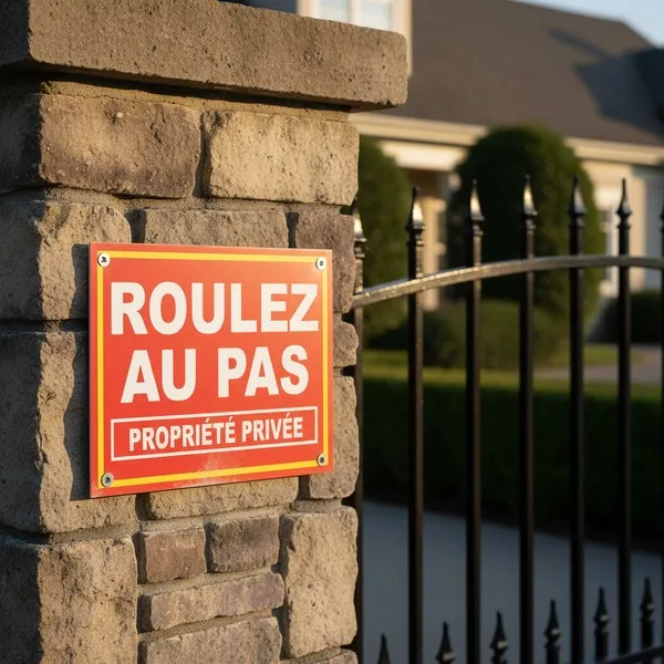 Panneau Roulez au Pas propriété privée – Panneau danger enfants