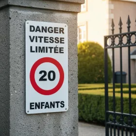 Panneau Danger Vitesse Limitée 20 km/h Enfants | Signalétique