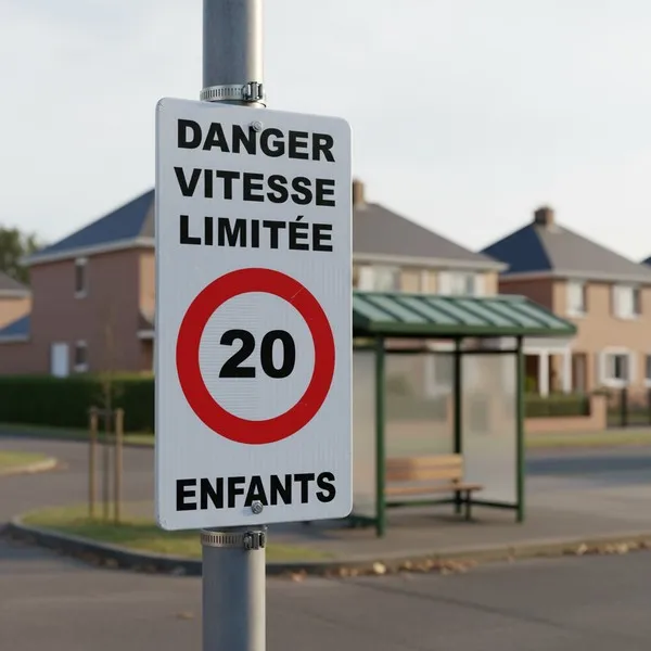 Panneau Danger Vitesse Limitée 20 km/h Enfants | Signalétique