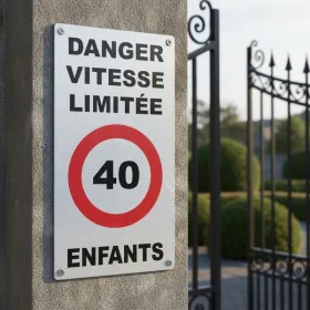 Panneau danger enfants 40km/h – Signalisation vitesse limitée