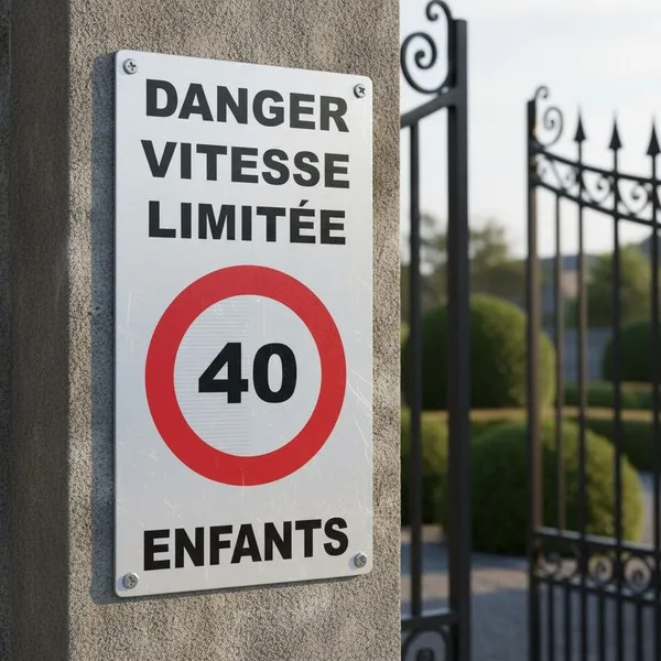 Panneau danger enfants 40km/h – Signalisation vitesse limitée