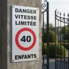 Panneau danger enfants 40km/h – Signalisation vitesse limitée
