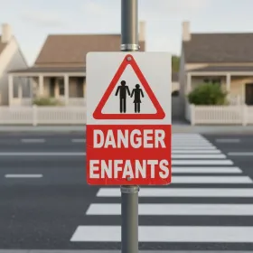 Panneau signalétique Danger Enfants – Zone fréquentée ou école
