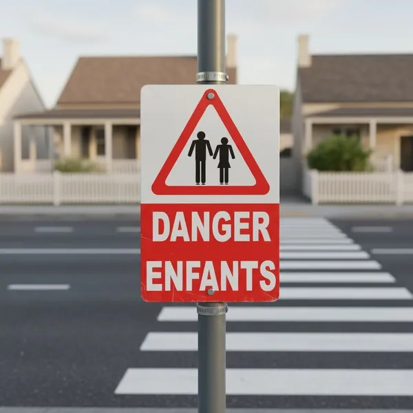 Panneau signalétique Danger Enfants – Zone fréquentée ou école