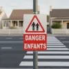 Panneau signalétique Danger Enfants – Zone fréquentée ou école
