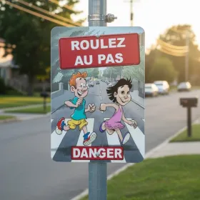 Panneau Roulez au pas danger enfants – Panneau danger enfants