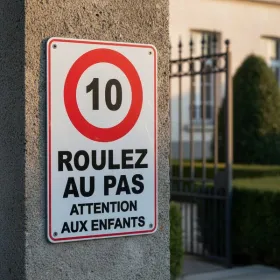 Panneau danger enfants 10 km/h – Signalisation sécurité routière