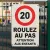 Panneau attention enfants 20 km/h - Sécurité routière zones scolaires