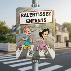 Panneau Ralentissez enfants – Panneau danger enfants