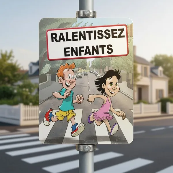 Panneau Ralentissez enfants – Panneau danger enfants