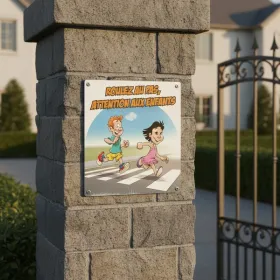 Panneau Roulez au pas - Sécurité enfants résidentielle