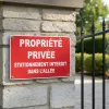 Panneau signalétique propriété privée stationnement interdit alu