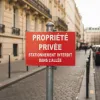 Panneau signalétique propriété privée stationnement interdit alu