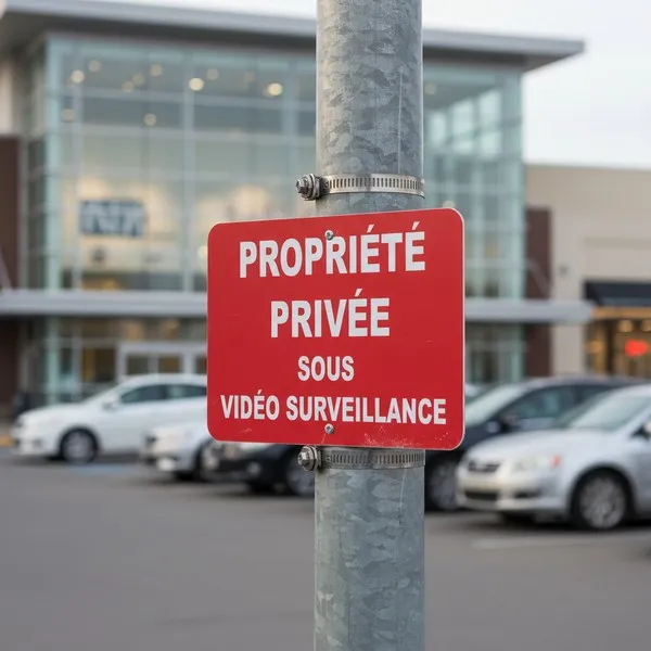 Panneau signalétique propriété privée vidéo surveillance