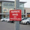 Panneau signalétique propriété privée vidéo surveillance