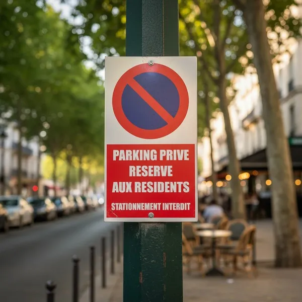 Panneau stationnement privé accès réservé aux résidents