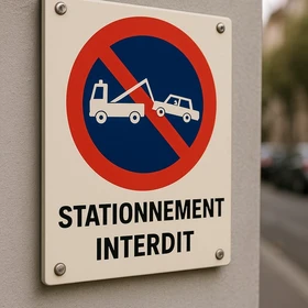 Panneau ne pas stationner enlèvement – Panneau stationnement