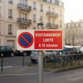 Panneau stationnement limité à 10 minutes – Panneau stationnement