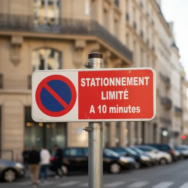 Panneau stationnement limité à 10 minutes – Panneau stationnement