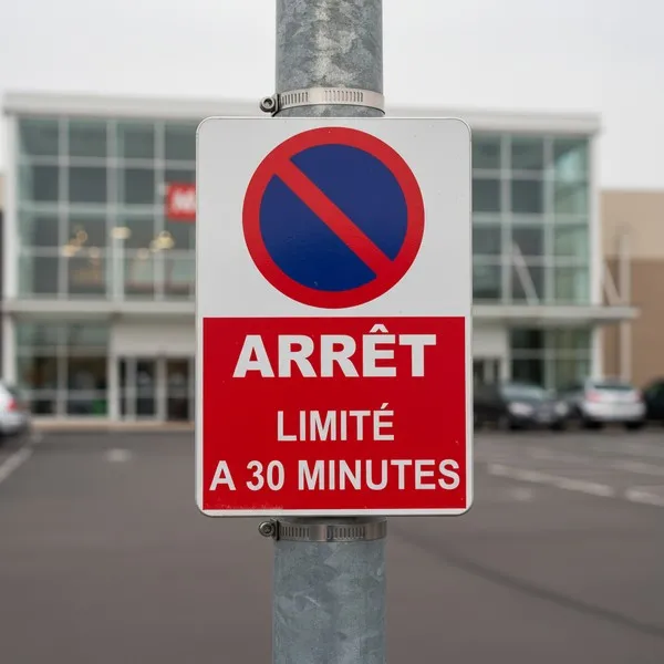 Panneau Arrêt limité à 30 minutes – Panneau stationnement