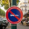 Panneau stationnement interdit réservé clientèle avec pictogramme