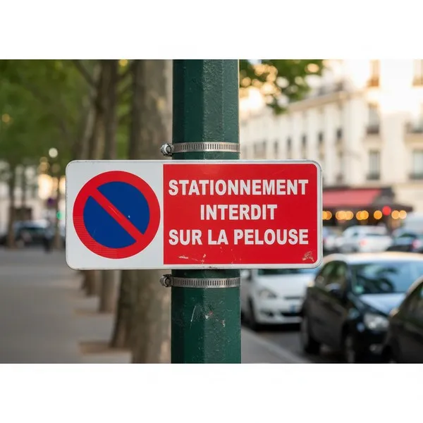 Panneau Stationnement interdit sur la pelouse