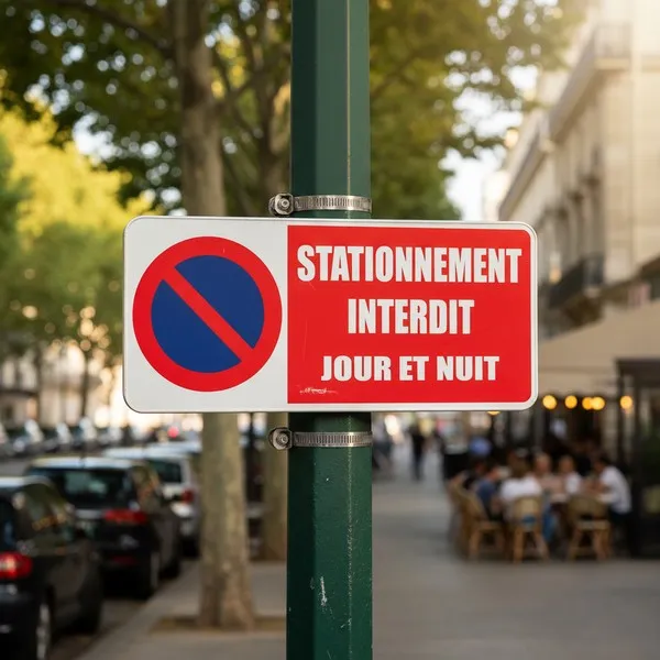 Panneau stationnement interdit jour et nuit – Signalétique rapide