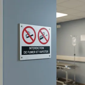 Panneau signalétique interdiction fumer, vapoter – Lot de 2