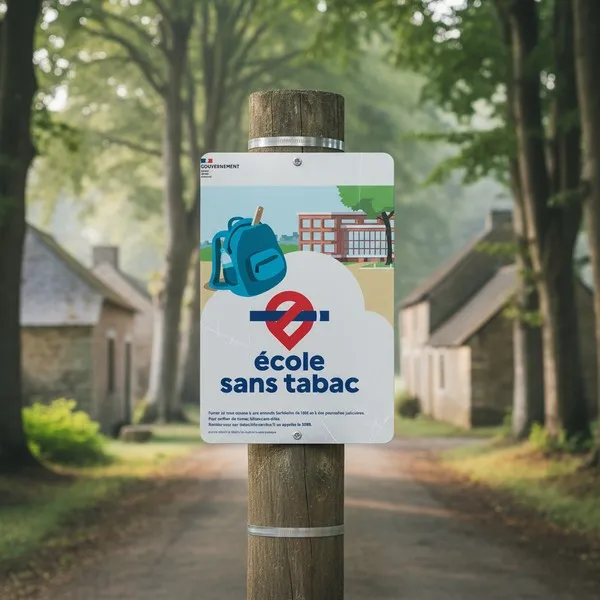 Panneau Ecole sans tabac – Panneau interdit de fumer
