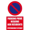 Parking privé réservé aux résidents-Panneau stationnement-Panneaux Signalétiques