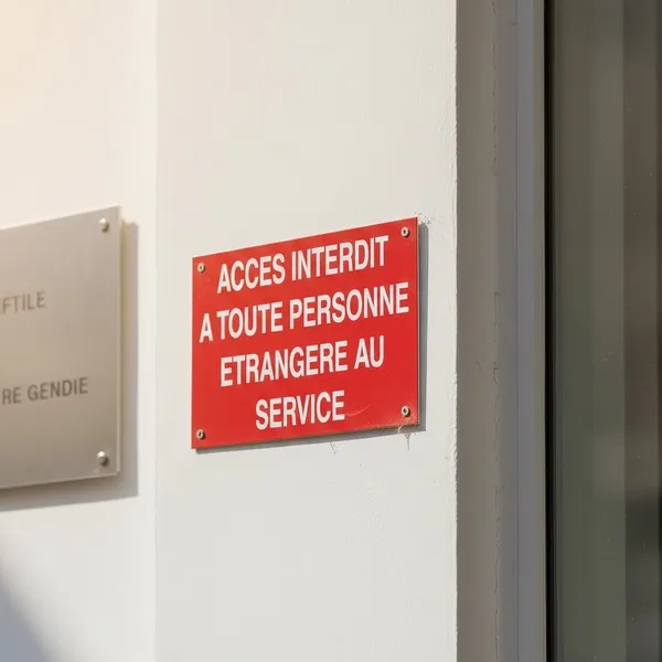 Panneau Accès interdit zone réservée aux personnels du service